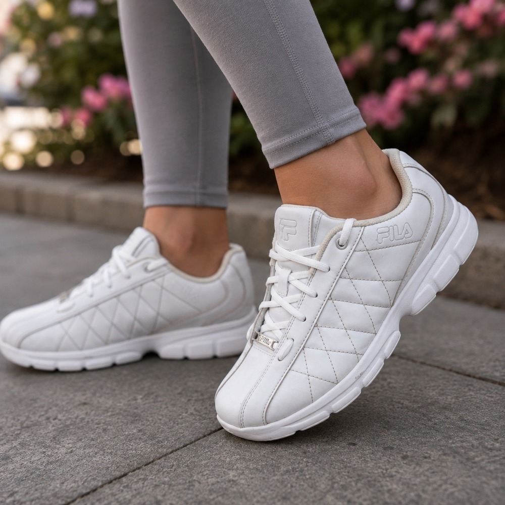 Fila White Sneakers Walking Shoes Comfort Athletic Size (See Pics)